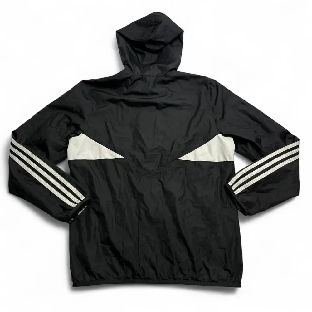 Adidas Originals Youth Large Hooded Windbreaker Jacket Black White